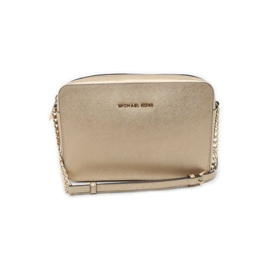 MICHAEL KORS Camera Bag Medium size Champagne Leather Embossed Crossbody Bag Single Shoulder Bag Golden hardware-(SKU)-937395543