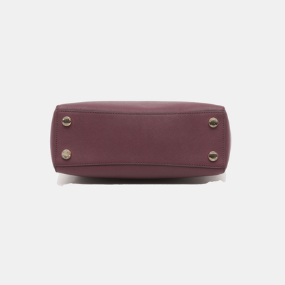 MICHAEL KORS Hamilton Fuchsia Red Calfskin Studs Single Shoulder Crossbody Bag Golden hardware Removable shoulder strap-(SKU)-939155071