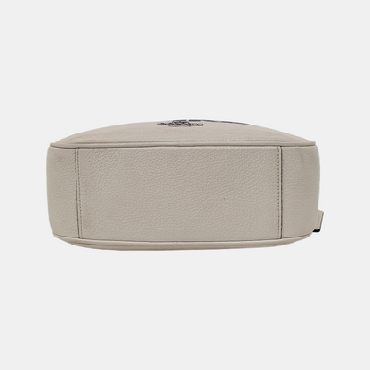 COACH Camera Bag White Leather Print Crossbody Single Shoulder Bag Silver Hardware Removable shoulder strap-(SKU)-941273974