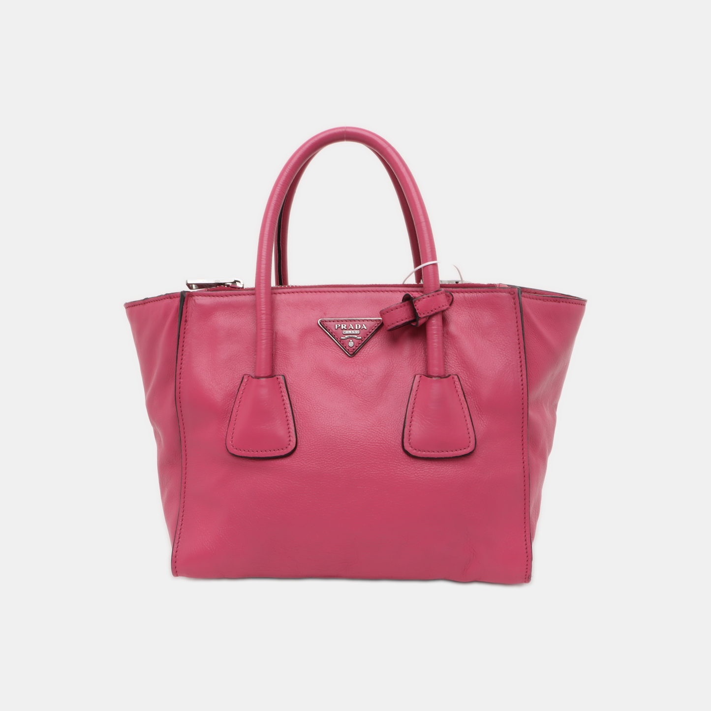 PRADA Glace Calf Blush Pink Leather Monogram Handbag Crossbody Single Shoulder Bag Silver Hardware-(SKU)-939994075