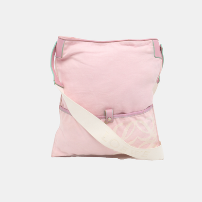 LOEWE Pink Fabric Single Shoulder Bag Handbag Silver Hardware-(SKU)-928609799