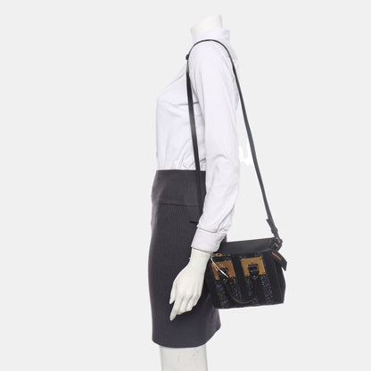 SOPHIE HULME Tote bag Black Leather Embossed Single Shoulder Bag Golden hardware Removable shoulder strap-(SKU)-939128260