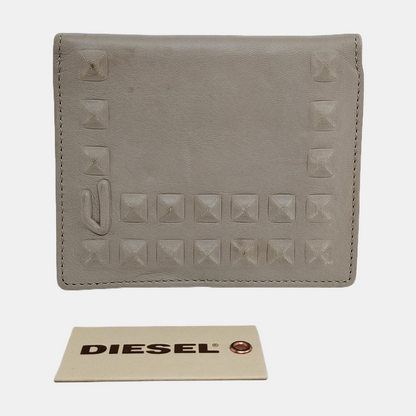 DIESEL Gray Leather Embossed Wallet-(SKU)-940934101