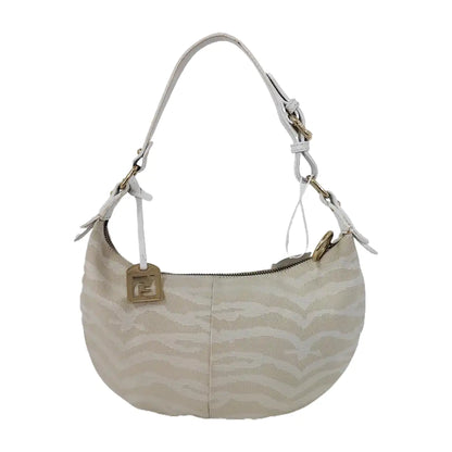 FENDI 卡其色帆布双FHandheld包 Golden hardware-(SKU)-943796749