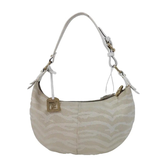 FENDI 卡其色帆布双FHandheld包 Golden hardware-(SKU)-943796749