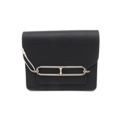 HERMÈS Roulis Slim Midnight Blue Evercolor Calfskin Piggy Wallet with Silver Hardware and Z Stamp-(SKU)-928394634