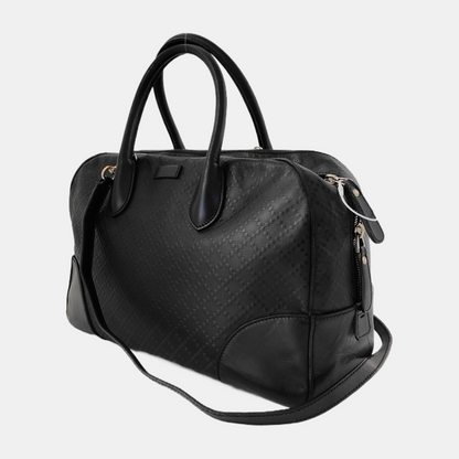 GUCCI Tote bag Black Cowhide Textured Single Shoulder Bag Tote Golden hardware Removable shoulder strap-(SKU)-943666475