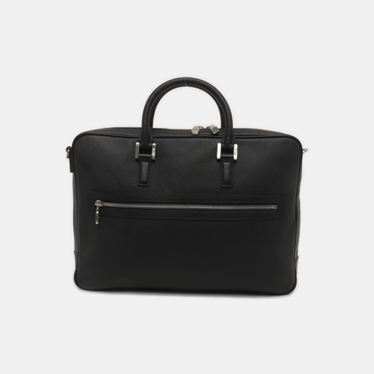 MCM Black Leather Single Shoulder Bag Handbag Crossbody Silver Hardware Removable shoulder strap-(SKU)-935548378
