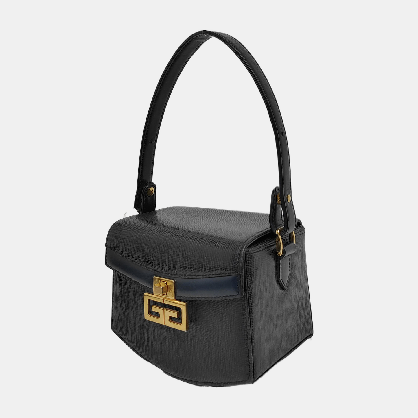 GIVENCHY Box Bag Black Cowhide Embossed Handbag Golden hardware Removable shoulder strap-(SKU)-944013708