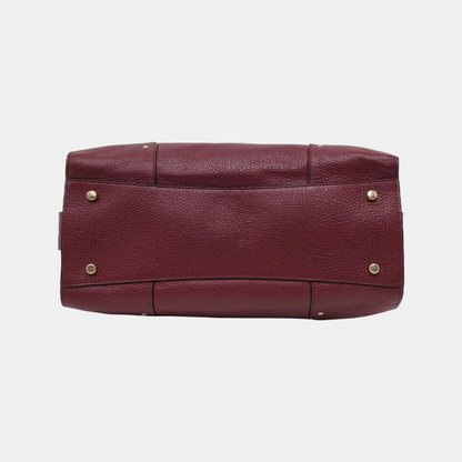 COACH MERCER Burgundy Cowhide Embossed Shoulder Bag Handbag Crossbody Golden hardware Removable shoulder strap-(SKU)-940526450