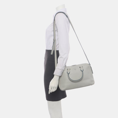 MCM ELLA Light Blue Leather Single Shoulder Bag Silver Hardware Removable shoulder strap-(SKU)-934712148