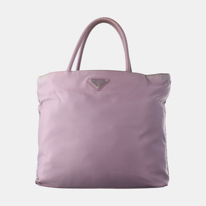 PRADA Tote bag Lavender Nylon Logo Tote Bag Single Shoulder Bag Silver Hardware-(SKU)-13802237