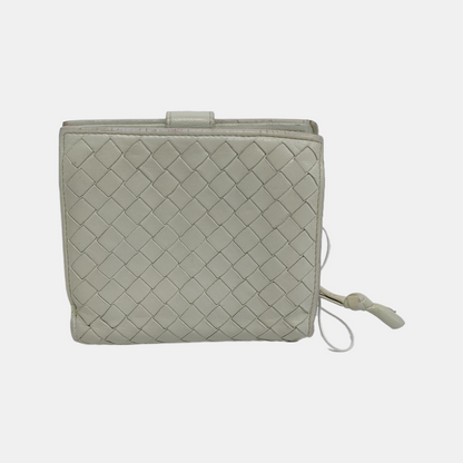 BOTTEGA VENETA White Cowhide Braided Wallet-(SKU)-945082548