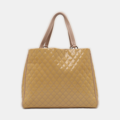 FERRAGAMO Tote bag Yellow Cowhide Quilted Handbag Silver Hardware-(SKU)-937625513
