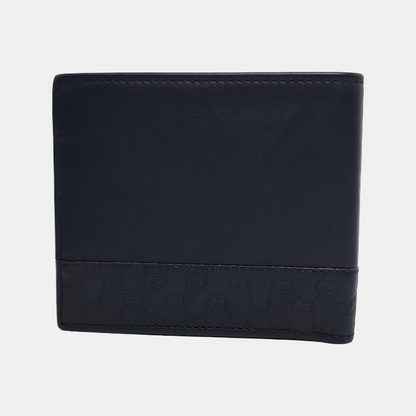 GUCCI Dark blue leather old-favorite textured wallet-(SKU)-945235546