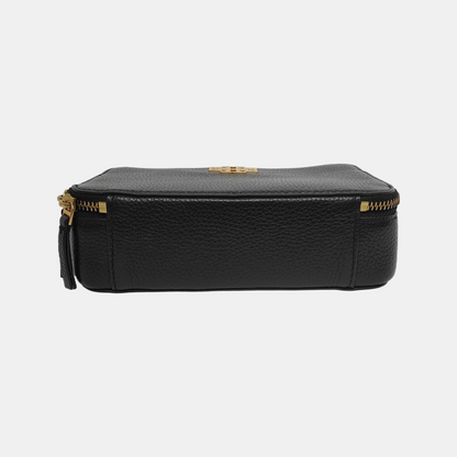 TORY BURCH Britten Black cowhide crossbody bag shoulder bag tote bag Golden hardware Removable shoulder strap-(SKU)-942990100