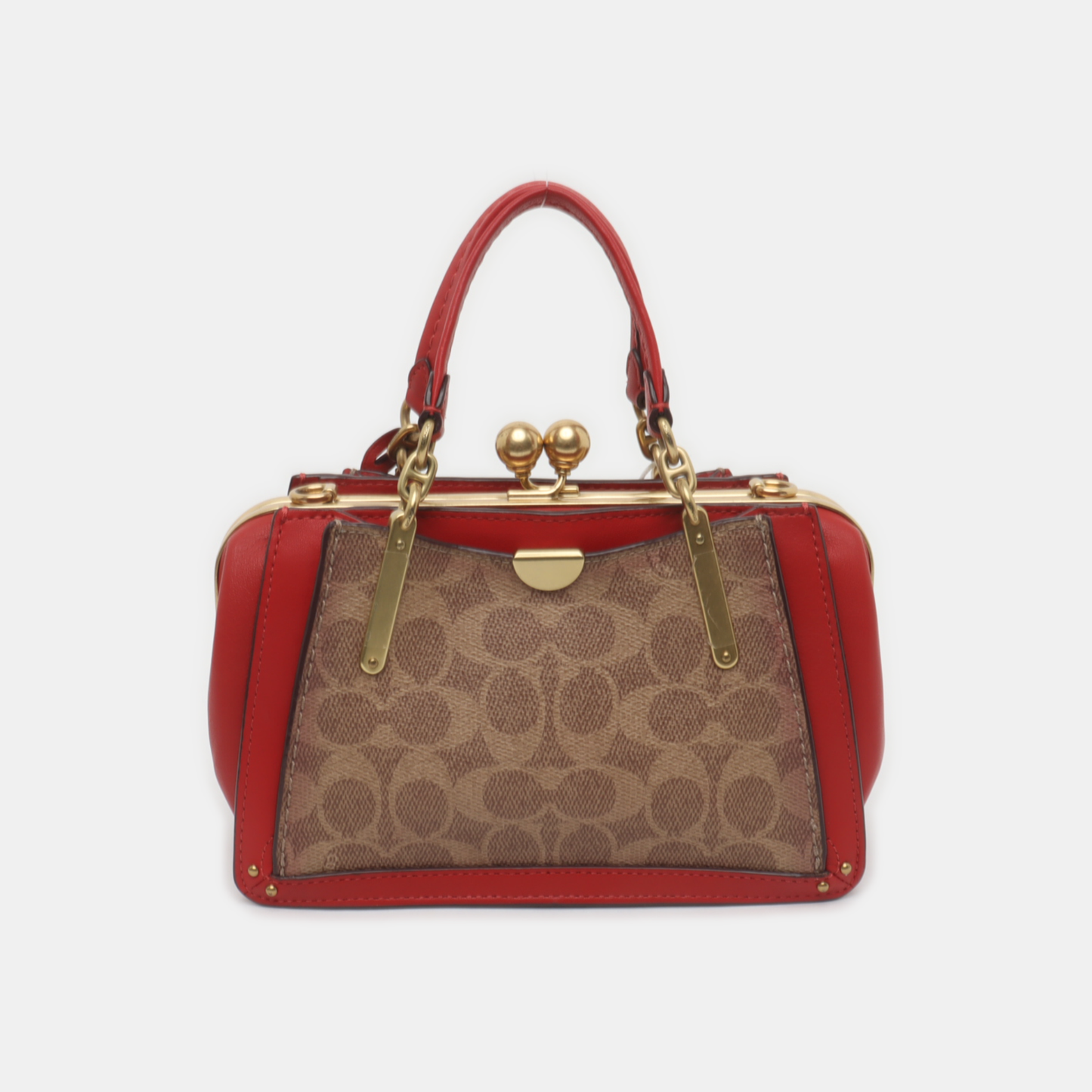 COACH DREAMER 21 Color Block Coated Canvas Crossbody Bag Tote Bag Single Shoulder Bag Golden hardware Removable shoulder strap-(SKU)-935605696
