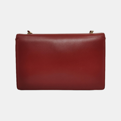 FERRAGAMO Ginny Red Cowhide Crossbody Single Shoulder Bag Golden hardware-(SKU)-941055982