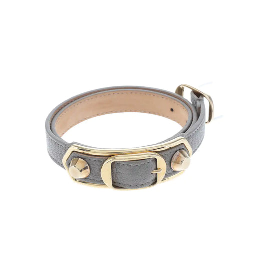 BALENCIAGA Gray Leather Alloy Bracelet Length51cm-(SKU)-943128284