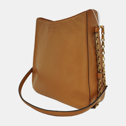 CELINE Brown Cowhide Single Shoulder Bag Golden hardware-(SKU)-944792224