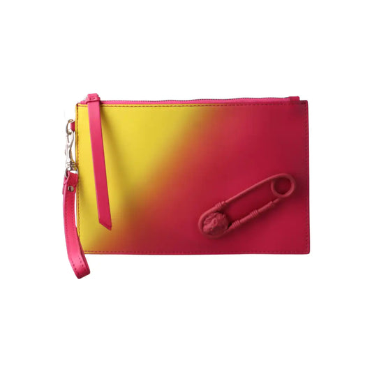 VERSACE Yellow Leather Handbag Silver Hardware-(SKU)-13977009
