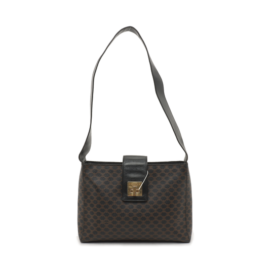 CELINE Tote bag Dark brown coated canvas Arc de Triomphe shoulder bag/handbag Golden hardware-(SKU)-935906004