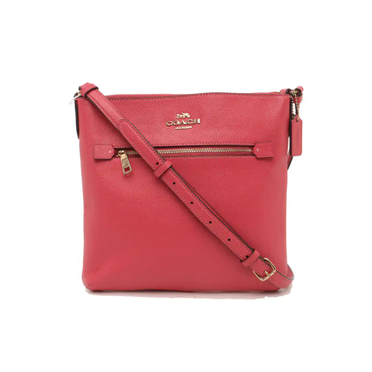COACH Fuchsia Leather Carriage Single Shoulder Bag Crossbody Bag Golden hardware-(SKU)-14238805