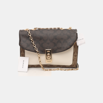 COACH Multicolor Coated Canvas La Vieille Russie Single Shoulder Bag Crossbody Bag Golden hardware-(SKU)-937763825