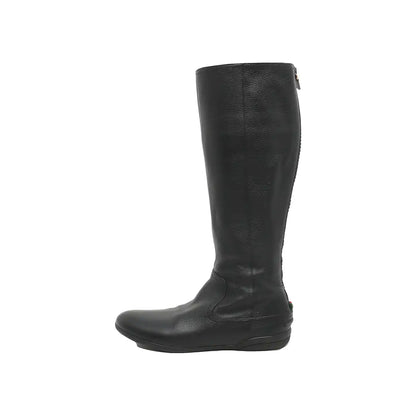 GUCCI 36code Autumn Winter Black Leather Women's Tall Boots-(SKU)-933739964