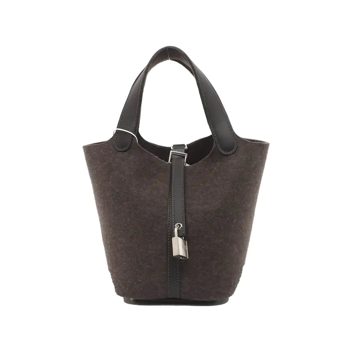 HERMÈS Picotin Lock 18 Taupe Grey Felt Tote Bag with Silver Hardware-(SKU)-934996472
