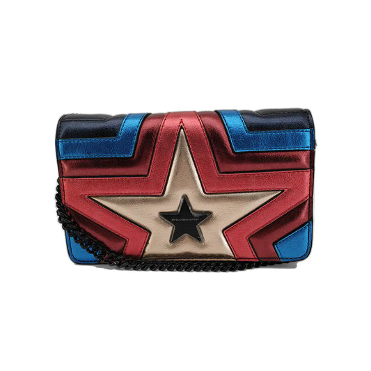 STELLA McCARTNEY Stella Star Multicolor Leather Quilted Crossbody Bag Black hardware-(SKU)-940252444