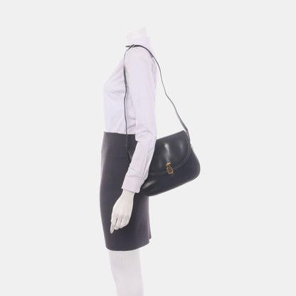 GUCCI Black Leather Single Shoulder Bag Golden hardware-(SKU)-932491490