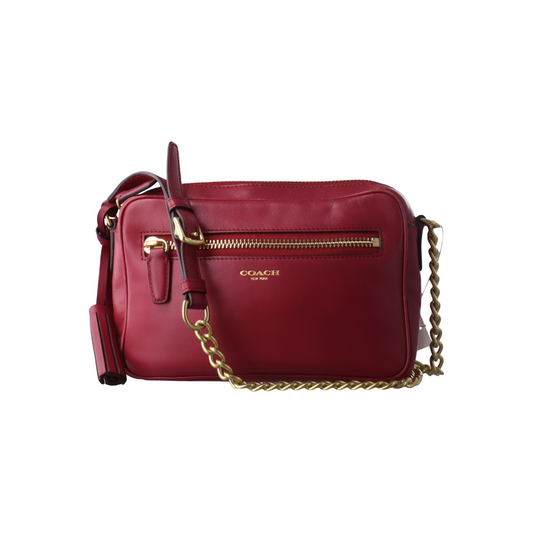 COACH Camera Bag Pink Leather Fringe Single Shoulder Crossbody Bag Golden hardware-(SKU)-14510402