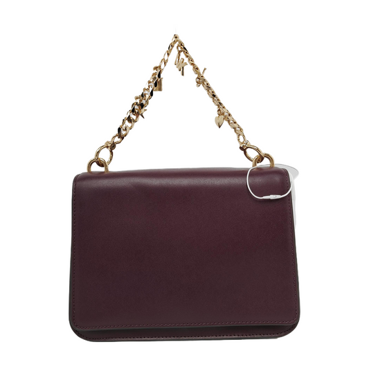 MICHAEL KORS Dark Purple Leather Sling Bag Crossbody Bag Handbag Golden hardware Removable shoulder strap-(SKU)-940824458