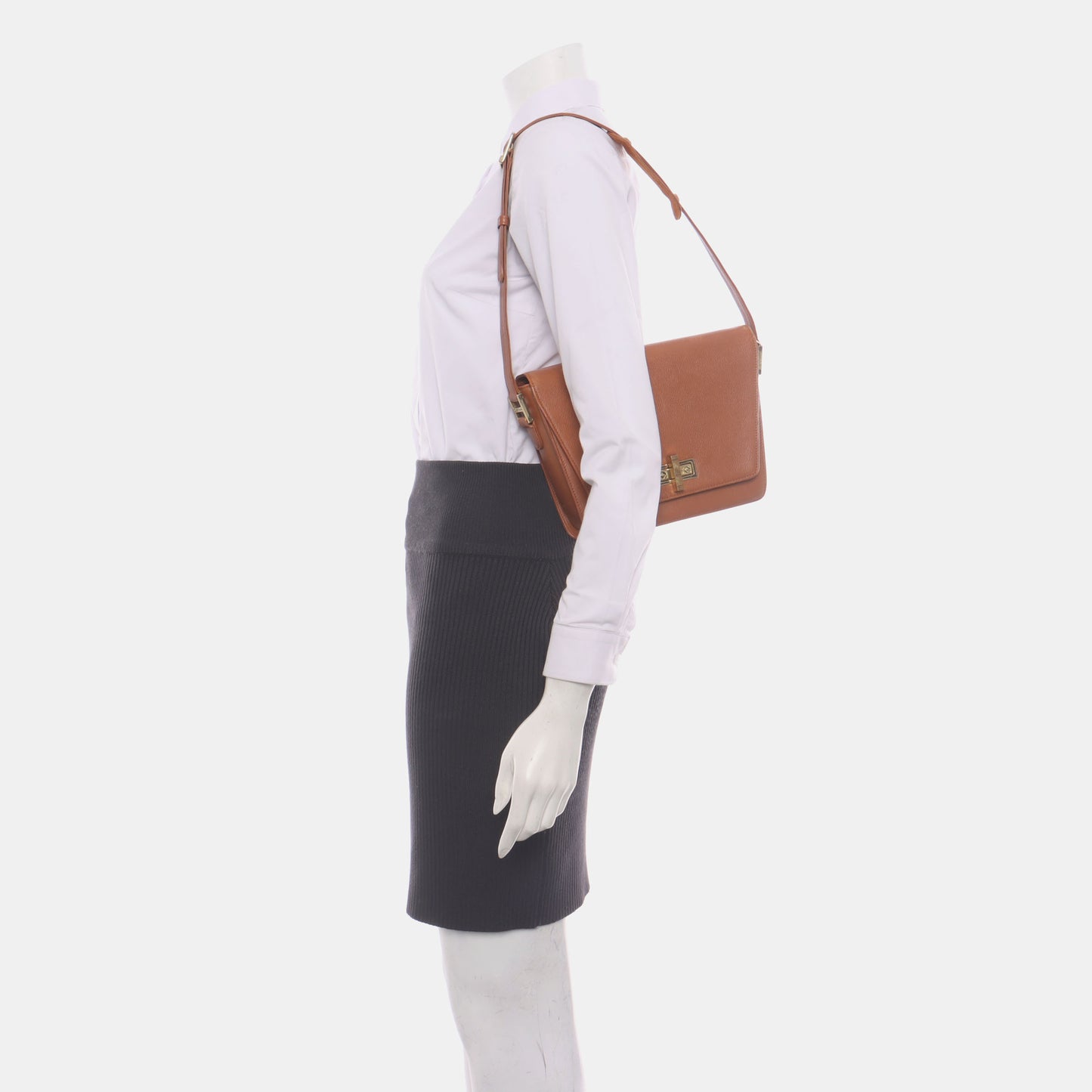 MCM Brown Cowhide Single Shoulder Bag Tote Golden hardware-(SKU)-930978260