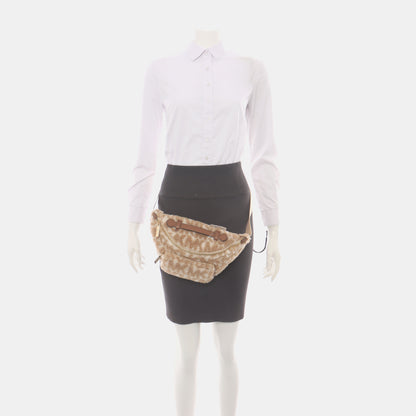 MICHAEL KORS Brown Fabric Monogrammed Fanny Pack Golden hardware-(SKU)-936596997