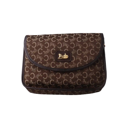 CELINE Brown Canvas Floral Crossbody Single Shoulder Bag Golden hardware Removable shoulder strap-(SKU)-13628676