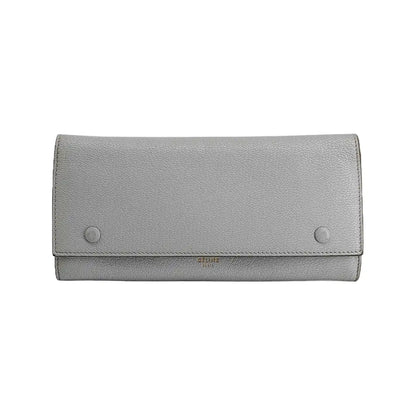 CELINE Light Blue Calfskin Wallet Golden hardware-(SKU)-940440188