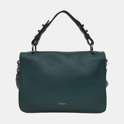 Botkier Dark Green Leather Single Shoulder Bag Handbag Crossbody Silver Hardware shoulder straps-(SKU)-942034338