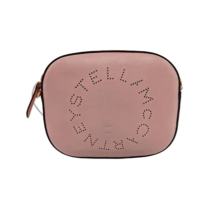 STELLA McCARTNEY Camera Bag Pink Leather Openwork Single Shoulder Bag Golden hardware Removable shoulder strap-(SKU)-940252440