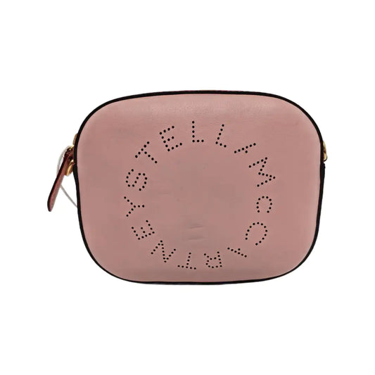 STELLA McCARTNEY Camera Bag Pink Leather Openwork Single Shoulder Bag Golden hardware Removable shoulder strap-(SKU)-940252440