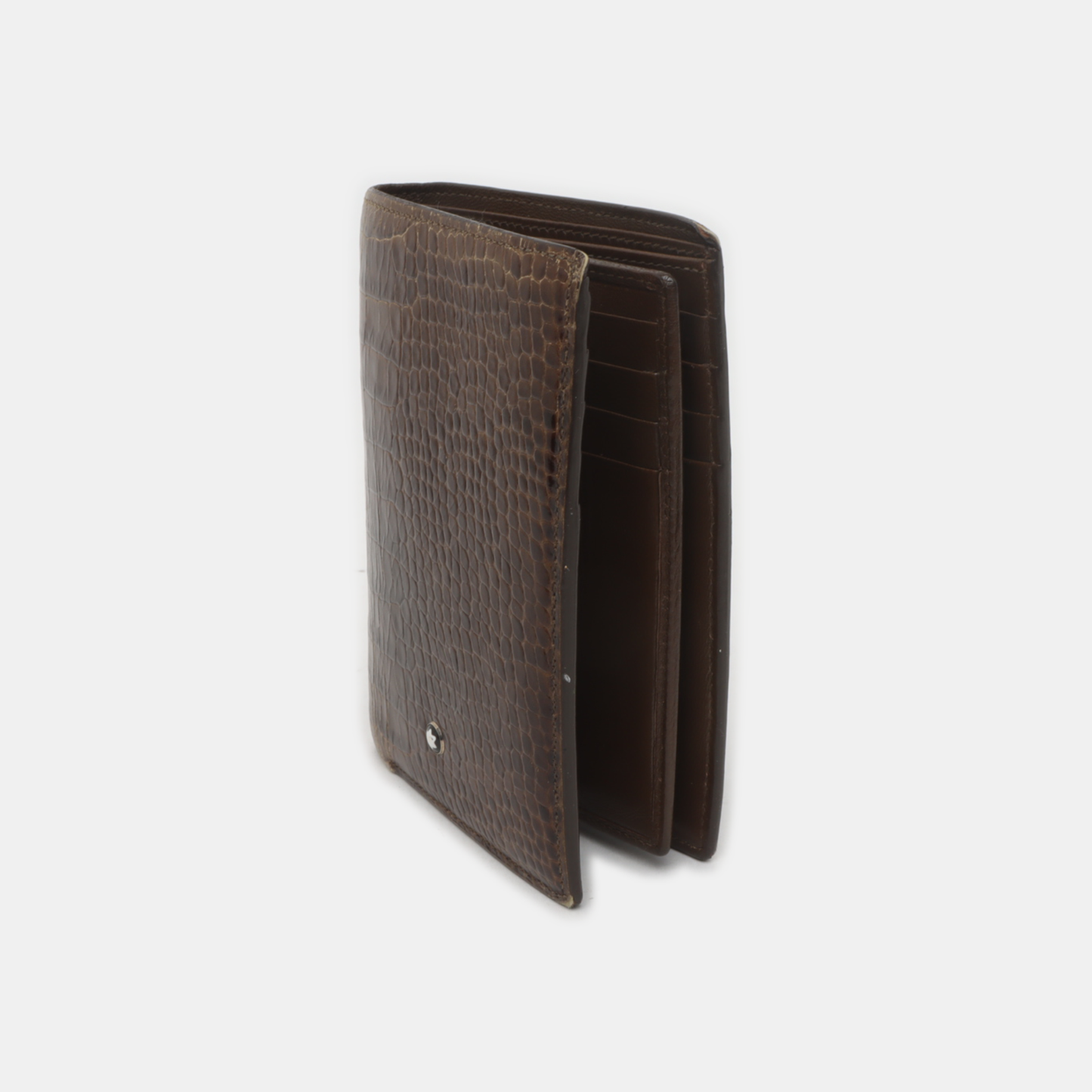 MONTBLANC MeisterstuckBrown Leather Embossed Wallet-(SKU)-936130123