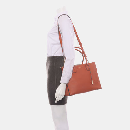 MICHAEL KORS Mercer Large size Orange Cowhide Single Shoulder Bag Crossbody Tote Golden hardware Removable shoulder strap-(SKU)-929074479