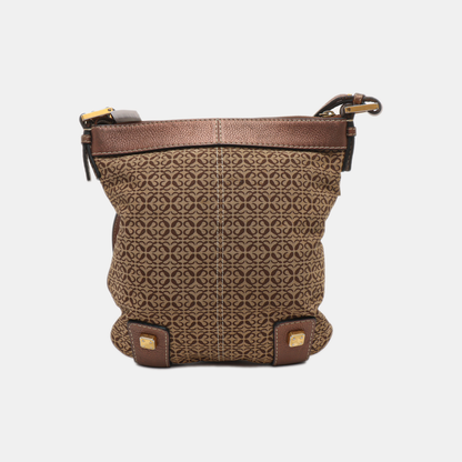 LOEWE Khaki Canvas Monogram Jacquard Single Shoulder Bag Golden hardware-(SKU)-14484696