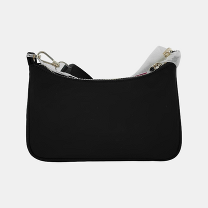 Kate Spade Black Nylon Crossbody Single Shoulder Bag Handbag Golden hardware Removable shoulder strap-(SKU)-944647989