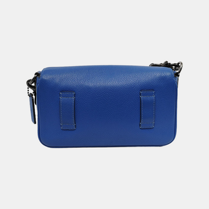 COACH PILLOW TABBY 26 Blue Cowhide Single Shoulder Bag Sling Bag Tote Silver Hardware Removable shoulder strap-(SKU)-943358336