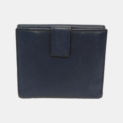 FERRAGAMO Gancio Blue Cowhide Embossed Wallet Golden hardware-(SKU)-942092441