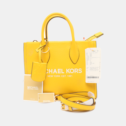 MICHAEL KORS Tote bag Small size Yellow Leather Printed Crossbody Handbag Single Shoulder Bag Golden hardware Removable shoulder strap-(SKU)-936597171