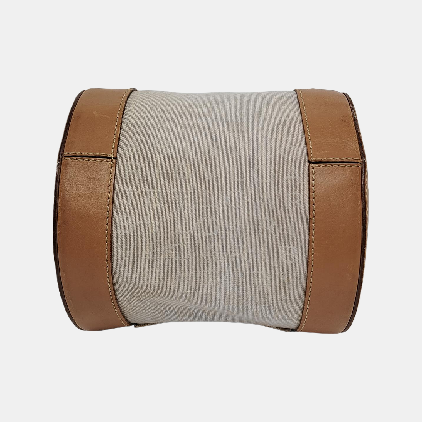 BVLGARI B ZERO Grey Canvas Jacquard Embossed Handbag Shoulder Bag Silver Hardware-(SKU)-941333720