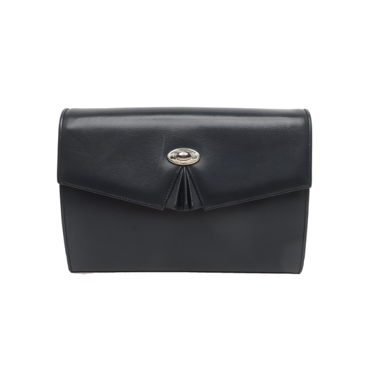 GUCCI Dark blue cowhide shoulder bag Silver Hardware-(SKU)-933996444